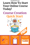 graphic representing a box full of ideas to help create an online coursereation quick start