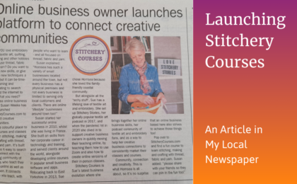 Stitchery Courses article in Hornsea Community News may2024